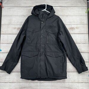 Burton Jacket Mens Extra Large Black DRYRIDE Hooded Parka The White Collection